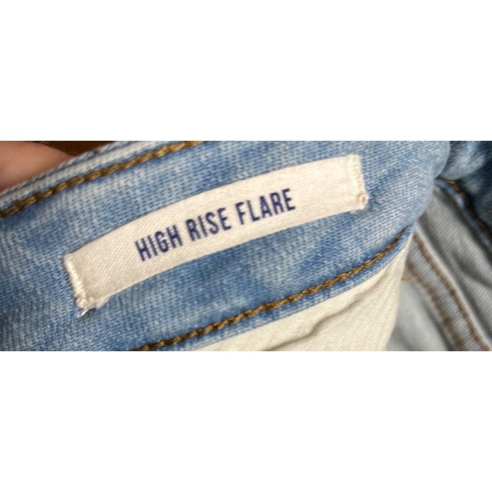 Wrangler High-Rise Flare Denim Jeans Trumpet Leg Distressed Light Wash 27x30 - Picture 4 of 16